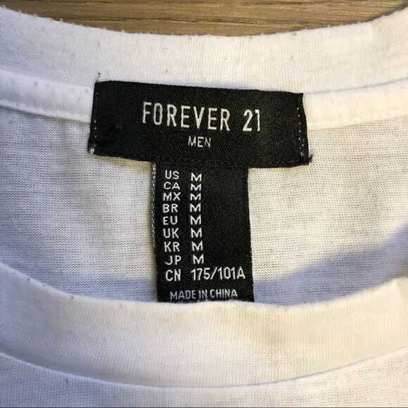 Forever 21 White T Shirt With Palm Trees, Size M - Picture 4 of 5